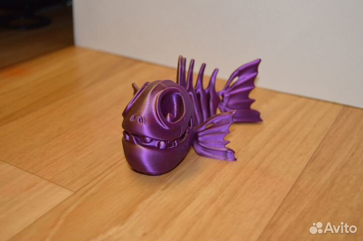 Подвижная антистресс грушка рыба скелет 2х цветная