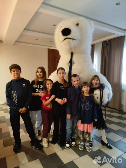 Белый мишка,ростовая кукла,медведь на праздник