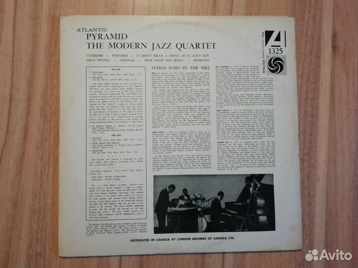 The Modern Jazz Quartet. Pyramid /1960