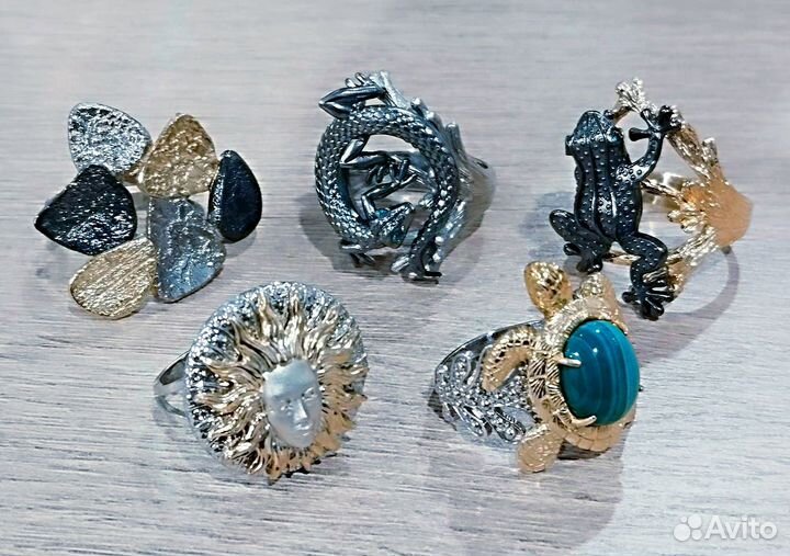 Серебро с натуральным камнем