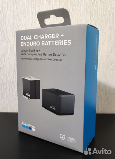 Gopro 12/11/10/9 зарядное устройство+2 enduro акб