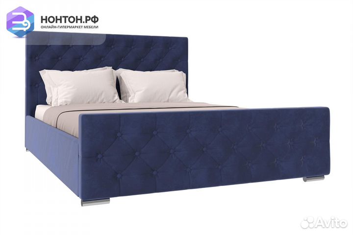 Кровать Мишель велюр индиго