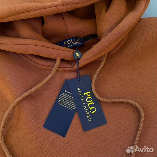 Толстовка Polo ralph lauren с начесом коричневая