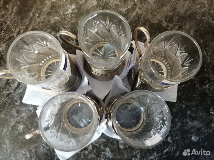 Подстаканники со стаканами бу