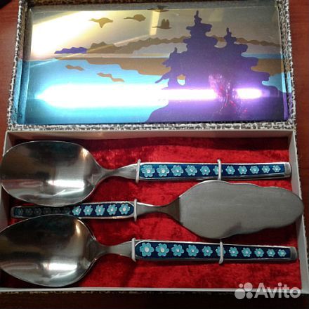 Набор столовый лопатка и 4 ложки СССР