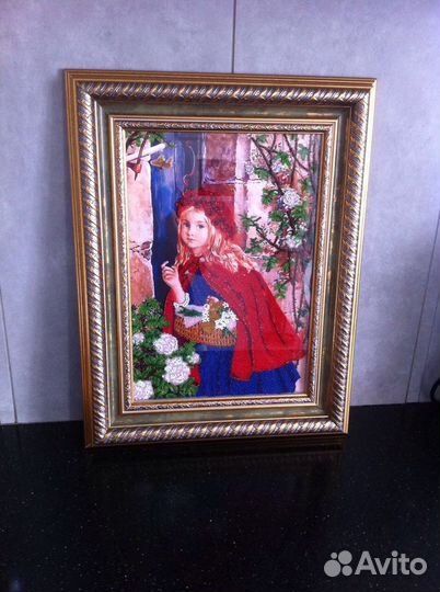 Картина «Красная шапочка». Ручная вышивка бисером