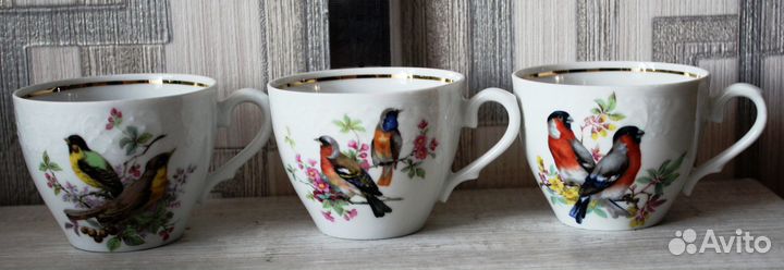 Чайный Кофейный набор Птицы 6 пар Bavaria Schumann