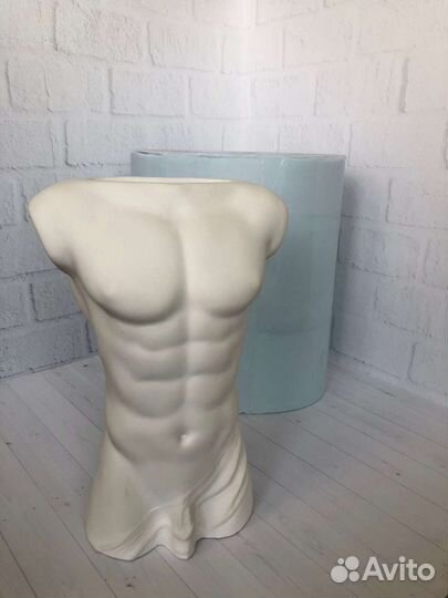 Силиконовая форма торс мужской кашпо