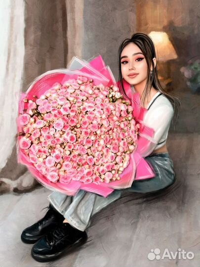 Портрет с фото на холсте