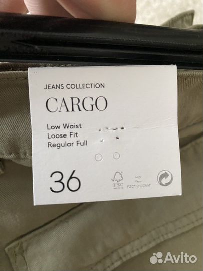 Штаны карго mango S хаки