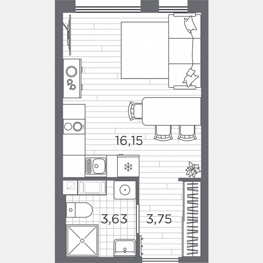 Квартира-студия, 23,5 м², 4/5 эт.