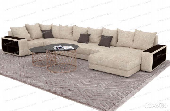 П образный диван Дубай Lux 400*210 см