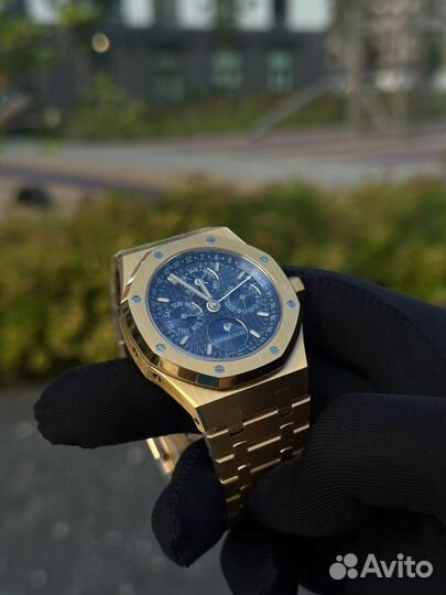 Часы Audemars Piguet Royal Oak Gold/Blue