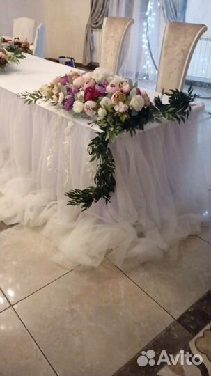 Украшение на свадебный стол, свадебный декор