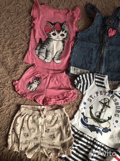 Летние вещи на девочку пакетом 86-92