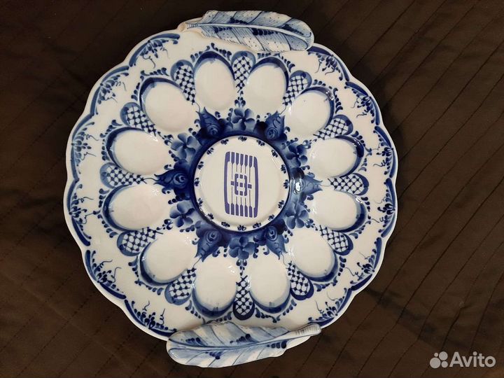 Гжель Блюдо и набор для Пасхи