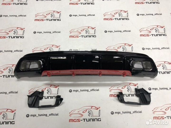 Диффузор насадки Мерс w176 А45 AMG красный 12-15