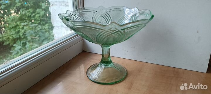 Ваза зеленое стекло СССР