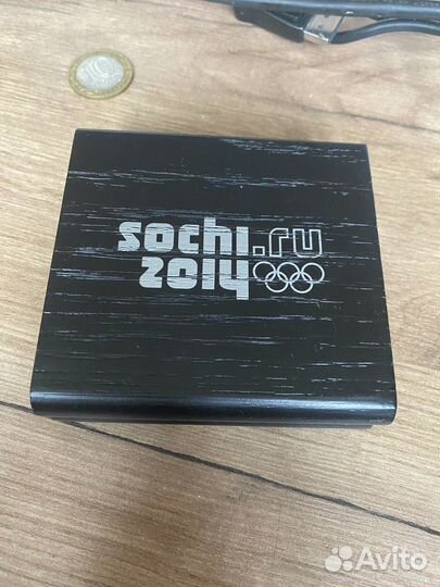 Монета 3 рубля Сочи горные лыжи серебро