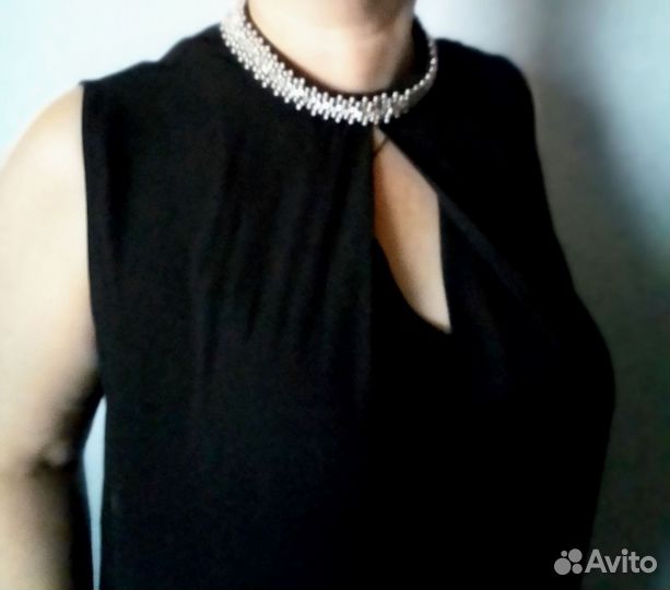 Блузка вечерняя черная р 46-48 новая