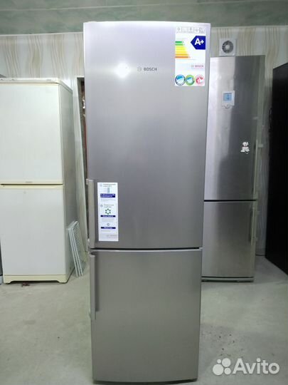 Холодильник бу Bosch серебристый с гарантией