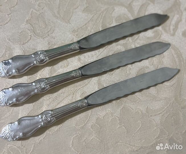 Ножи ложки Троянда серебряная Роза мельхиор СССР