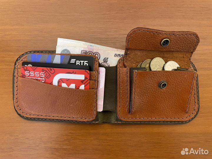 Бумажник из натуральной кожи ручная работа