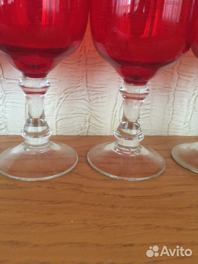 Винтажный набор фужеров(5 шт) Богемия