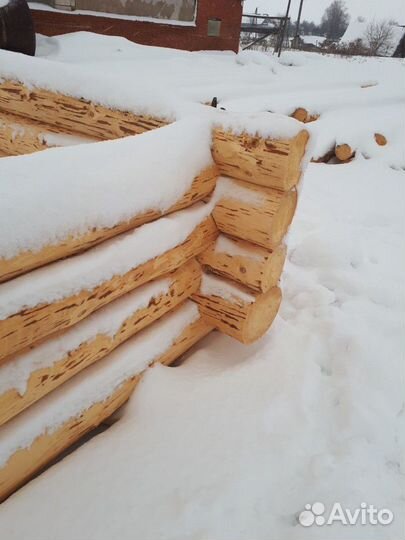 Рубим срубы из зимнего леса