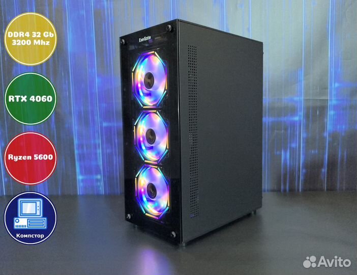 Системник игровой AMD5600-RTX4060-32DDR4-JBR51-A520
