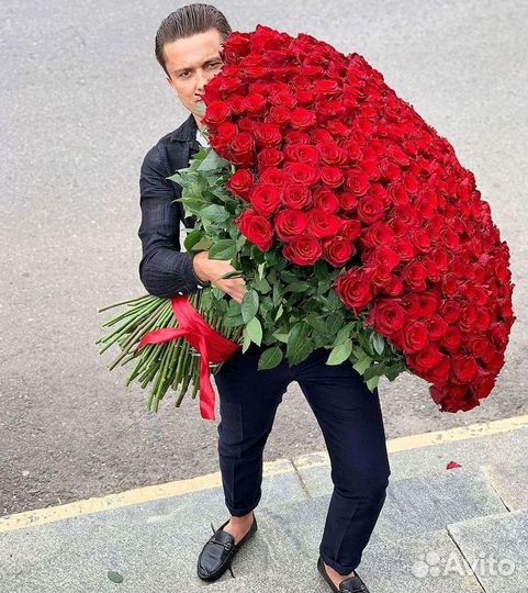 Высокие метровые розы Букеты Доставка