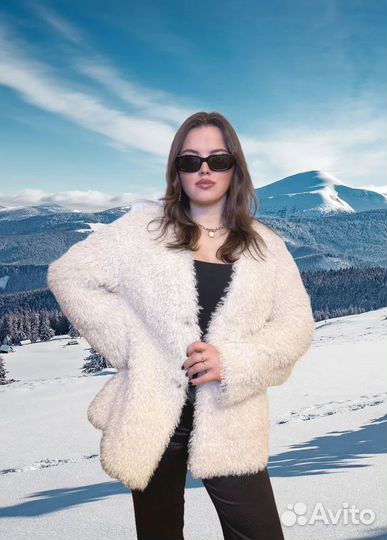 Шубка пальто модная демисезонная барашек