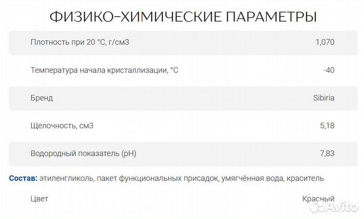 Sibiria Antifreeze G12+ red -40 210 кг
