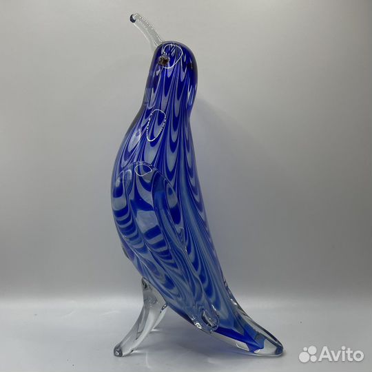Птичка цветное стекло гусь хрустальный СССР (Сзр)