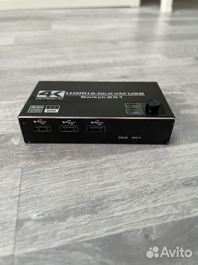 KVM Переключатель hdmi 2 на 1 + USB 3.0 4K/60Гц