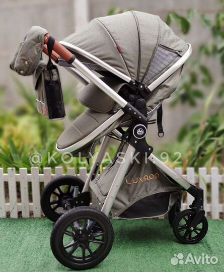 Коляска Luxmom V9 3в1/2в1 (Olive)
