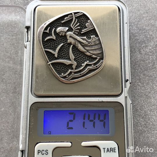 Редкая серебряная брошь богиня Паллада. 875пр