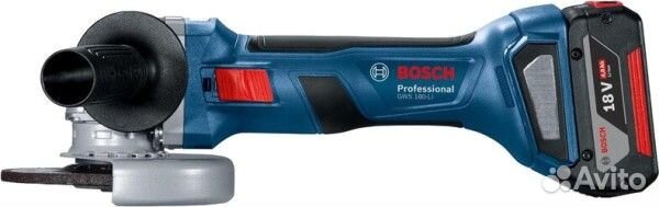 Угловая шлифмашина (болгарка) Bosch GWS 180-LI Professional 06019H9021 (с 2-мя АКБ, кейс)