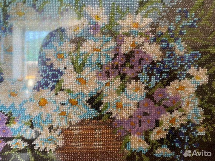 Картина из бисера Ромашки