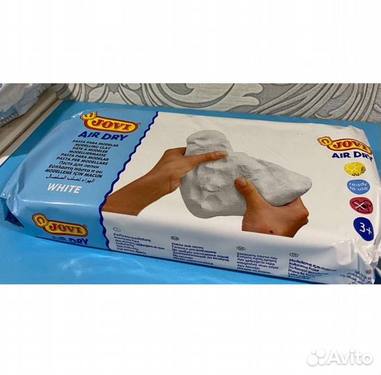 Паста глина для лепки Jovi белая 1 кг