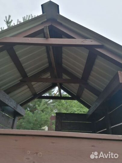 Детский игровой домик деревянный