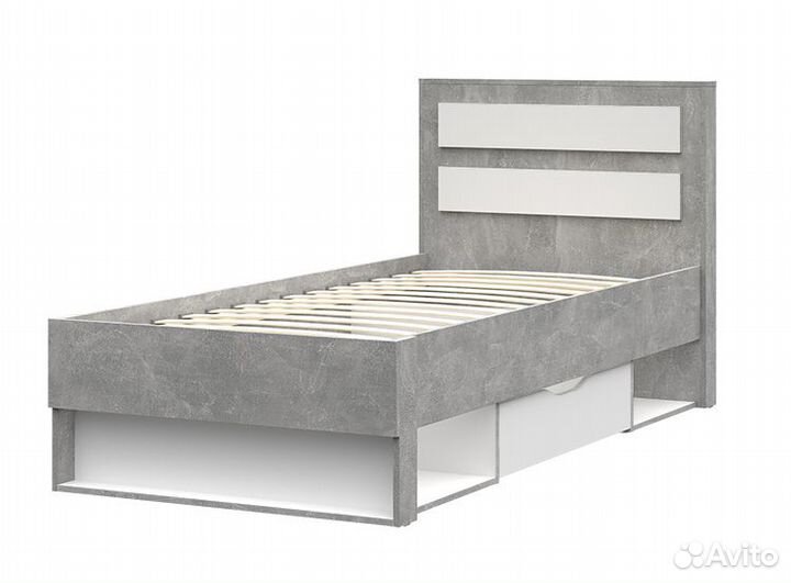 Модульная Денвер Кровать 0.9 кр 01 (Ателье светлое