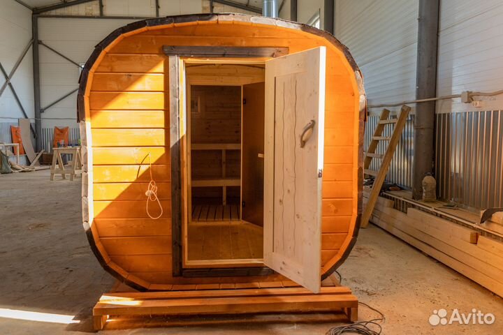 Баня бочка квадро под ключ