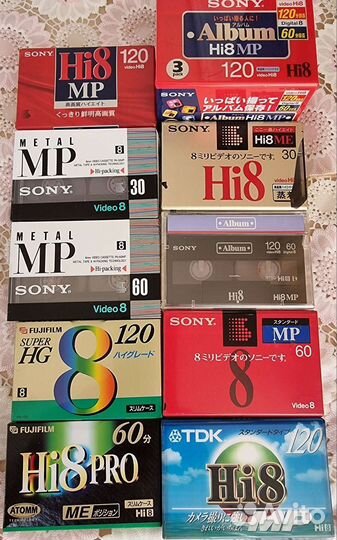 Видеокассеты VHS VHS-C Hi8 новые Япония