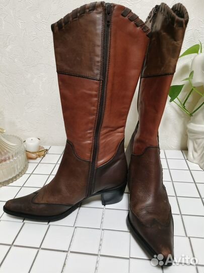 Сапоги казаки кожа