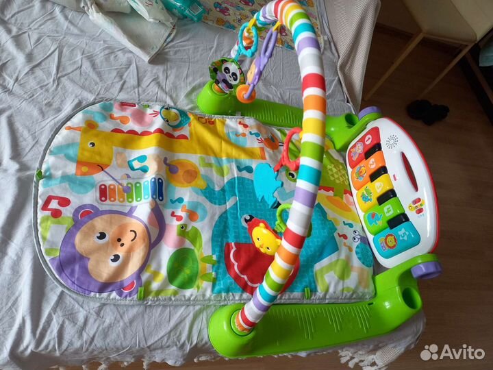 Развивающий коврик с пианино ficher price