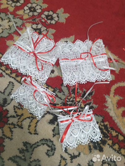 Украшения свадебные на бутылку и бокалы