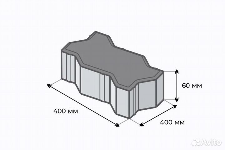 Тротуарная плитка / Брусчатка Стандарт Красный 60