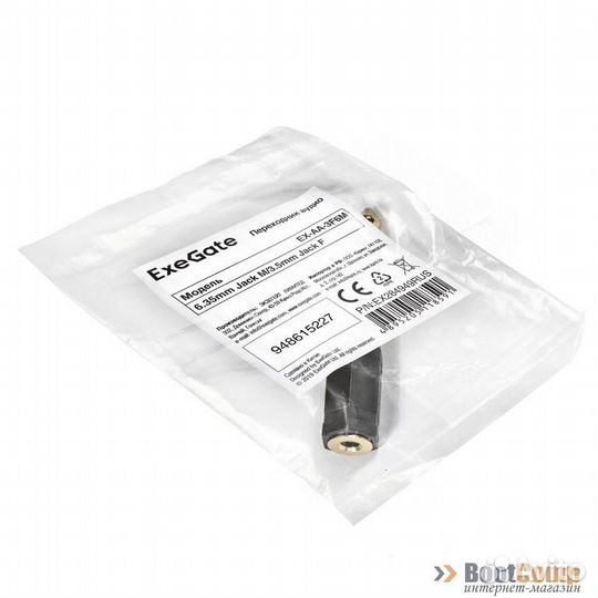 Переходник Jack 6.3мм - mini Jack 3,5мм ExeGate (EX-AA-3F6M) EX284949RUS