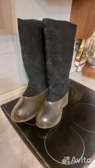 Валенки чёрные с галошами 26 размер